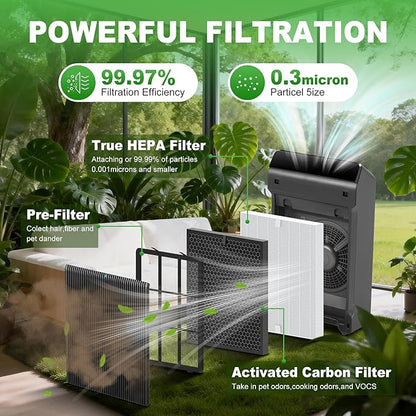 5510 5520 Replacement Filter Q for WINIX 5510 5520 PlasmaWave Air Purifier, H13 True HEPA and Activated Carbon Filter Combo Pack, Part # 1712-0123-00, 2 Set