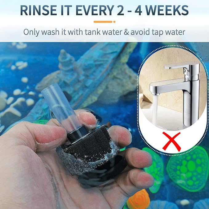 Pawfly Aquarium Nano Bio Sponge Filter Quiet Betta Fry Shrimp Foam Filter Kit with Airline Tubing for Small Fish Tank up to 3 Gallon, 3 Pack