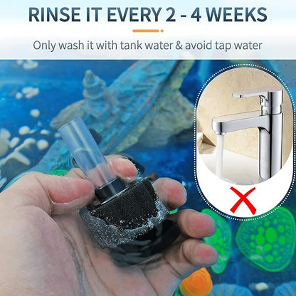 Pawfly Aquarium Nano Bio Sponge Filter Quiet Betta Fry Shrimp Foam Filter Kit with Airline Tubing for Small Fish Tank up to 3 Gallon, 3 Pack