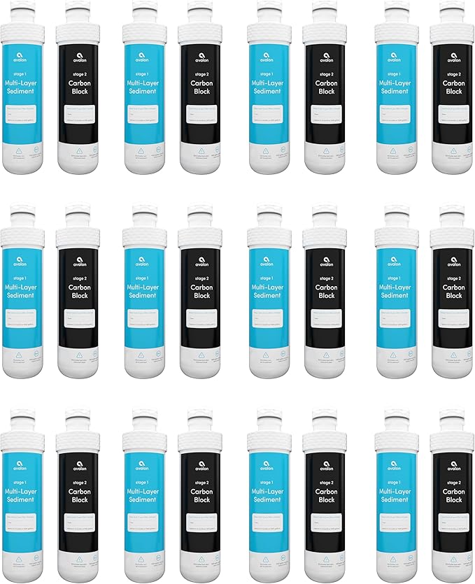Avalon Genuine AVALONFILTER 2 Stage Replacement Filters Branded Bottleless Water Coolers, Patended, NSF Certified, 2 Count (Pack of 12), White