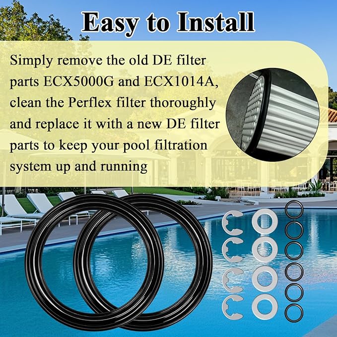 Diaphragm Gasket, Fit for Hayward Perflex DECX5000G, EC40AC,EC50,EC50C,EC50A,EC50AC Series Extended DE Filter, W/ECX1014A Bump Shaft Kit ECX1011 ECX9611246 ECX1014, Part NO. HAY-051-1507,EC-50C,EC-40C
