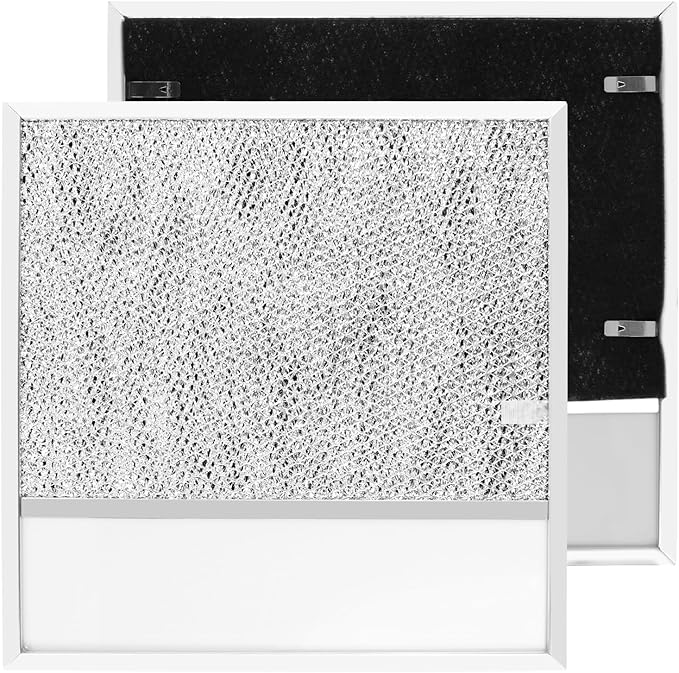 BP57 Range Hood Filter with Light Lens pack 2 for Broan-NuTone 43000 Series Stove Hood Vent Air Filter-Kitchen Exhaust Grease Aluminum Filter- 11-3/8 x 11-3/4 In