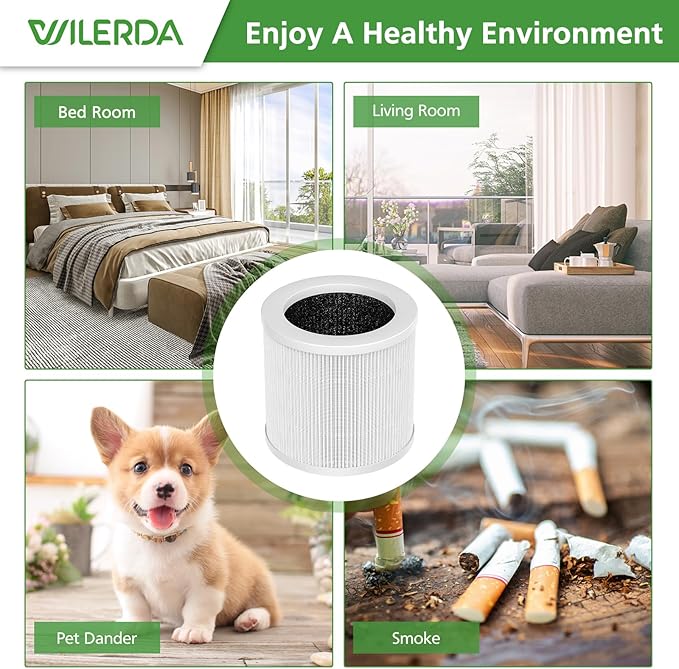 4 Pack A1 Replacement Filter Compatible with VEWIOR Air Purifier HQSC-50, HQKJ-80, AMEIFU AP01W, KOIOS HQKJ-50 Air Pur ifier, 3-in-1 HEPA Air Cleaner Filter