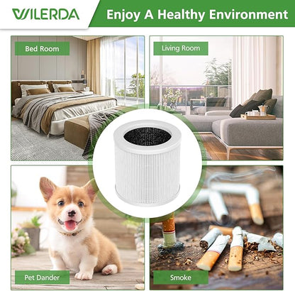 4 Pack A1 Replacement Filter Compatible with VEWIOR Air Purifier HQSC-50, HQKJ-80, AMEIFU AP01W, KOIOS HQKJ-50 Air Pur ifier, 3-in-1 HEPA Air Cleaner Filter