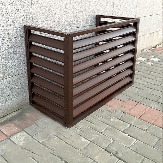 Pool pump covers for outside units, outdoor garbage can enclosures, aluminum outdoor garden air conditioner cover, sturdy and durable, noise-proof, suitable for gardens, balconies, walls ( Color : THR