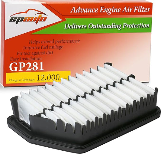 EPAuto GP281 (28113-3X000) Engine Air Filter Replacement for Hyundai Elantra (2011-2016), Kia Forte (2014-2018), Tucson Gas (2010-2015), Creta (2021-2025), Sportage 2.4L (2011-2016), Rondo (2014-2017)