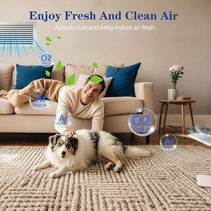 Air Vent Filters, 12"X120" Cut to Size Air Filter Material, MERV 8 Electrostatic Air Filter Roll, Blue & White Vent Filters for Home Floor, Rv Ac Vent, Ceiling, Refrigeration, HVAC Furnace Vent, Etc