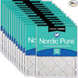 Nordic Pure 20x25x1 (Actual Size: 19 1/2 x 24 1/2 x 3/4) Pleated Air Filters MERV 14 Plus Carbon 24 Pack