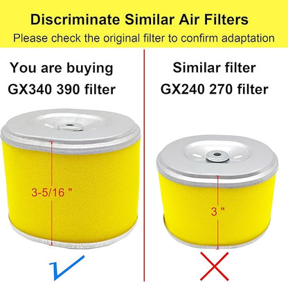 AFZE30 Air Filter Compatible with Honda GX340 GX 390 11HP 13HP Engine 17210-ZE3-505 17210-ZE3-010 Air Cleaner Lawn Mower with Spark Plug