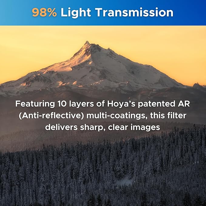 Hoya NXT Plus 82mm UV Filter — Schott B270 Clear Glass with 10-Layer HMC Multi-Coating for 98% Light Transmission, Waterproof Top-Coat, Aluminum Frame - Camera Lens Filter for Sharp, Clear Images
