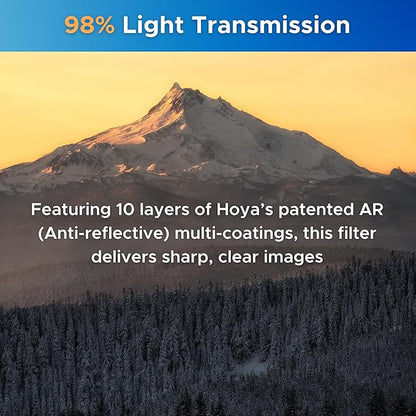 Hoya NXT Plus 82mm UV Filter — Schott B270 Clear Glass with 10-Layer HMC Multi-Coating for 98% Light Transmission, Waterproof Top-Coat, Aluminum Frame - Camera Lens Filter for Sharp, Clear Images