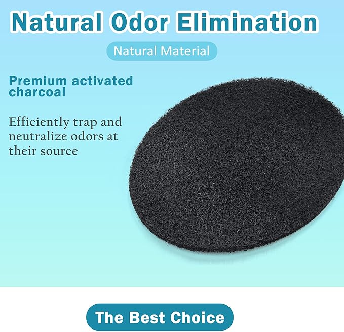 NewKe 6 Pack Natural Charcoal Filter Refills for Chef'n 401-420-120 EcoCrock Counter Compost Bin, Compost Bucket in Indoor, Oval-Shaped Charcoal Filters, Approx 6-1/2 x 5 in 3/8 in Thick