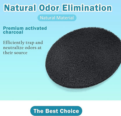 NewKe 6 Pack Natural Charcoal Filter Refills for Chef'n 401-420-120 EcoCrock Counter Compost Bin, Compost Bucket in Indoor, Oval-Shaped Charcoal Filters, Approx 6-1/2 x 5 in 3/8 in Thick