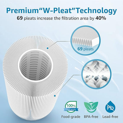 AQUA CREST FXHSC Whole House Water Filter Replacement for GE® FXHSC, GXWH40L, GXWH35F, American Plumber W50PEHD, W10-PR, Culligan® R50-BBSA, 5 Micron 10" x 4.5", High Flow Sediment Filters, Pack of 4