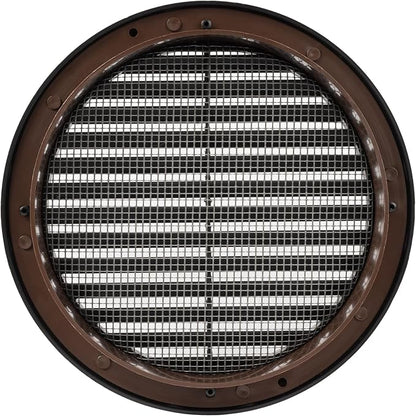 Black 6" Inch Round Ventilation Grille with Insect mesh. (Duct 6Ø / Grille 7Ø) Ventilation Applications. Indoor and Outdoor Soffit Vent Cover. Available 4 Sizes / 4 Colors.