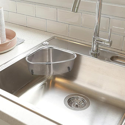 Hemoton Triangle Corner Sink Strainer Basket 8.46X6.10X2.95In Kitchen Drain Basket with Portable Lightweight Design Food Residue Filter for Fruits Vegetables and Kitchen Waste