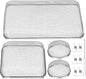 TOODOO 4 Pack RV Furnace Vent Cover, RV Flying Insect Screen for RV Water Heater Vent Cover (8.5 x 6 Inch)(4.5 x 4.5 Inch) (2.8 Inch) Stainless Steel Mesh with Installation Tool