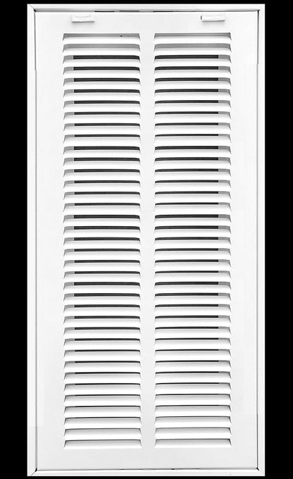 HVAC Premium 8 x 36 Duct Opening Steel Return Air Filter Grille, for 1-inch Filter, Removable Door, Flat Stamped HVAC Vent Cover Grille, Outer Dimensions 10.5 x 38.5