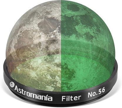 Astromania Telescope Filter 2 Inch - #56 Green, Planetary Filter for Astronomy Telescope & Eyepiece, Telescope Color Filter for Enhancing Contrast in Lunar Planetary Observation