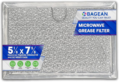 Microwave Filter Replacement 5.12” x 7.64” Fits Frigidaire 5304464105 WB06X10608 GE Microwave Filter - Aluminum Mesh Screen Grease Filter - Filters Air Entering Over the Range Oven Vent Fan