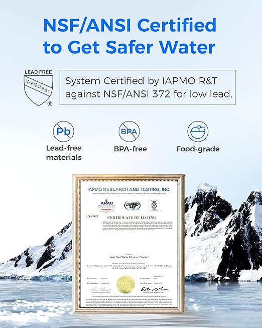 [Alkaline] Waterdrop Water Filter for Sink Faucet, Filter Life Reminder, 320 Gallon Tap Water Filter for Kitchen Sink, NSF Certified Reduces Chlorine, Faucet Mount Water Filtration System, 4 Filter