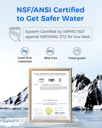 [Alkaline] Waterdrop Water Filter for Sink Faucet, Filter Life Reminder, 320 Gallon Tap Water Filter for Kitchen Sink, NSF Certified Reduces Chlorine, Faucet Mount Water Filtration System, 4 Filter