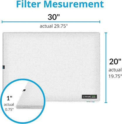 AirThreds 20x30x1 Air Filter for AC HVAC Furnace, Machine Washable & Dryer Friendly MREV 8 Plus Reusable Air Filters