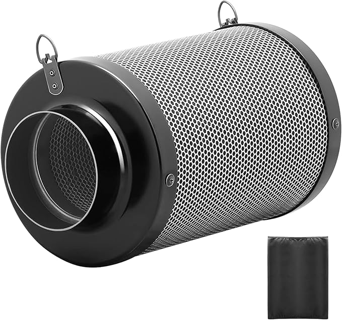 iPower 4" Air Carbon Filter for Inline Duct Fan, Intake and Exhaust Fans, with Premium Australia Virgin Charcoal, Black