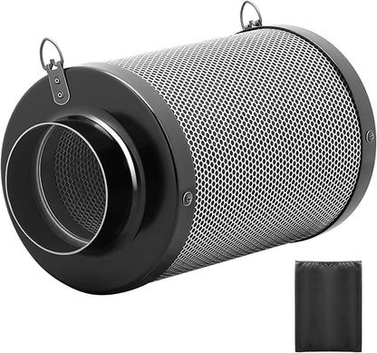 iPower 4" Air Carbon Filter for Inline Duct Fan, Intake and Exhaust Fans, with Premium Australia Virgin Charcoal, Black