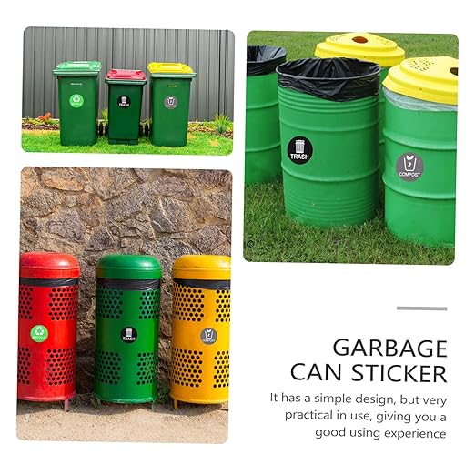 9pcs Trash Can Classification Stickers Self-Adhesive Recycling Decals for Easy Waste Sorting Options for Home and Kitchen Use