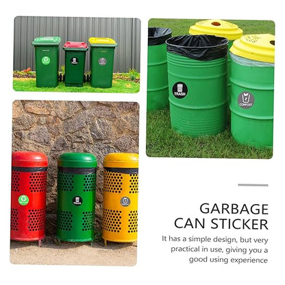 9pcs Trash Can Classification Stickers Self-Adhesive Recycling Decals for Easy Waste Sorting Options for Home and Kitchen Use