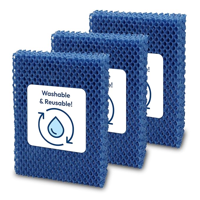 Natural-Breeze Reusable Humidifier Filters (3-Pack) - Replaces Wick Filters Honeywell HC26, Holmes E Replacement Filter HWF100-UC3 for humidifiers Holmes, Bionaire, Sunbeam
