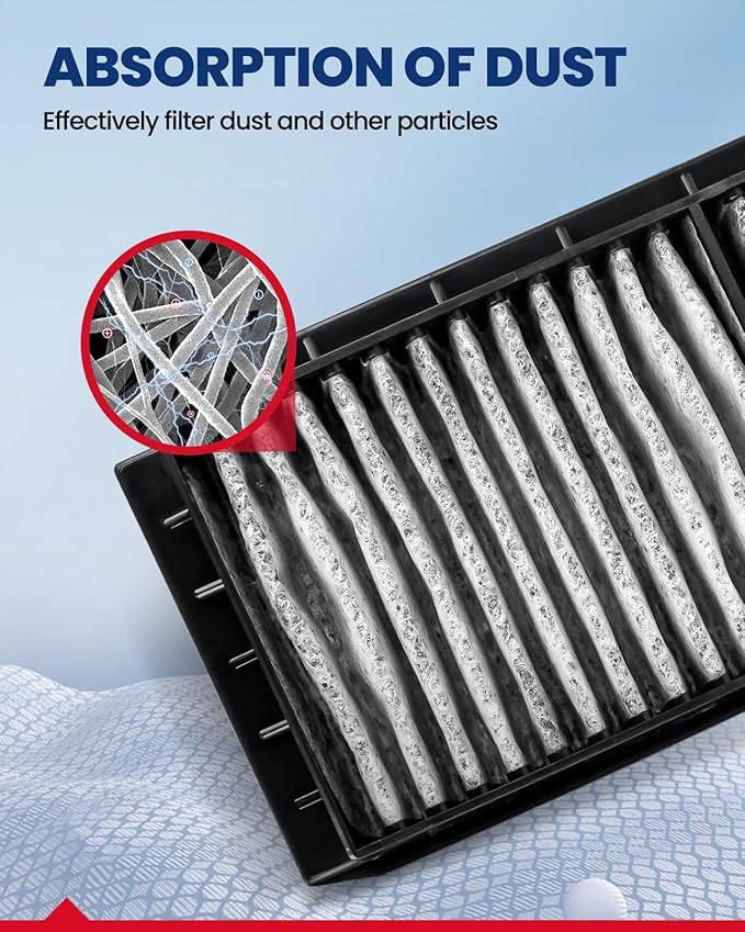 KAX Cabin Air Filter, CF11672 Replacement for Mazda 3 2010 2011 2012 2013, w/Activated Carbon Passenger Compartment Air Filter, Filter Up Dust Pollen