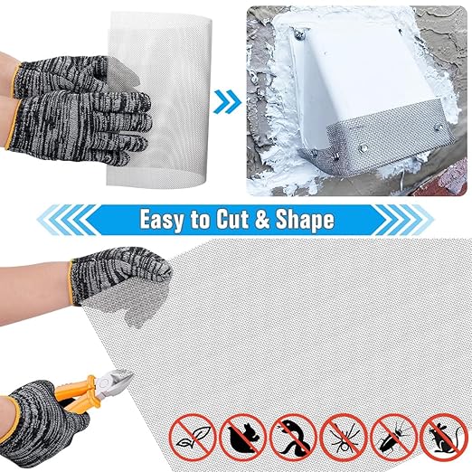 Valchoose 1 Piece Woven 304 Stainless Steel Mesh 14.6" X11.4" (372X292mm), Easy to Cut Metal Screen Mesh, Hard & Never Rust Wire Screen Mesh, Heat Resisting Used for Vent BBQ Filters Window DIY