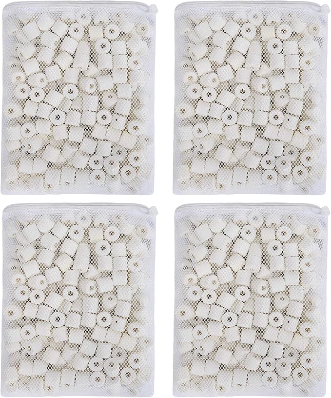 JIH Aquarium Bio Ceramic Rings Filter Media for Pond Fish Tank Canister Filter (4 lbs)