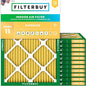 Filterbuy 16x22.25x1 Air Filter MERV 11 Superior Pet & Allergy Defense (12-Pack), Electrostatic Pleated HVAC AC Furnace Filters Replacement, Made in USA (Actual Size: 16.00 x 22.25 x 0.75)