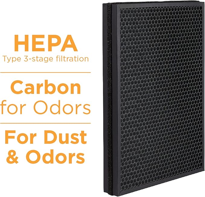 AprilAire RF09550C Clean HEPA-Type Air Purifier Replacement Filter for Portable Room Air Purifier Model 9550, Captures Dust & Odors, Ozone Free