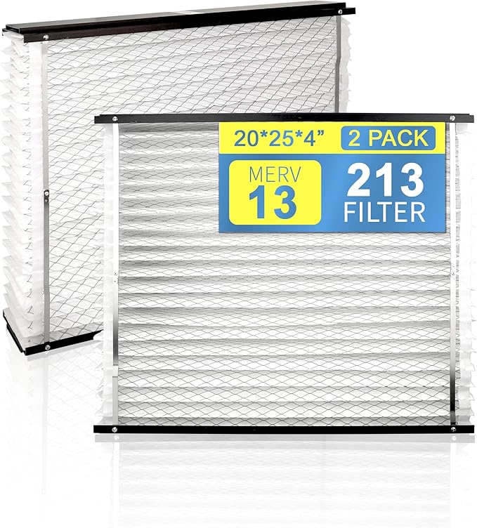 213 Replacement Filter Compatible with AprilAire 1210, 1620, 2210, 2216, 3210, 4200 Whole House Air Purifiers 20x25x4 Inches MERV 13 Furnace Filter,2-Pack