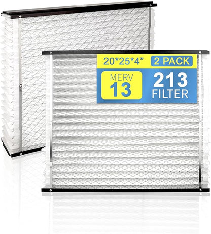 213 Replacement Filter Compatible with AprilAire 1210, 1620, 2210, 2216, 3210, 4200 Whole House Air Purifiers 20x25x4 Inches MERV 13 Furnace Filter,2-Pack