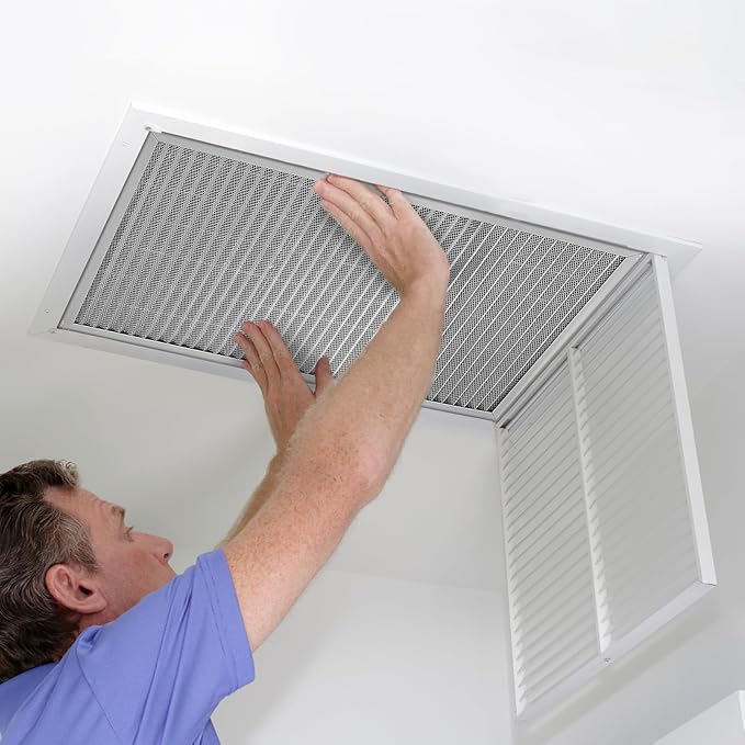VEVOR Electrostatic Air Filter, 16x25x1 inch Washable & Reusable Aluminum AC/HVAC Furnace Filter, MERV 8 Long Lifetime, Healthier Home or Office (Actual Size: 15.5 x 24.65 x 0.82 in)