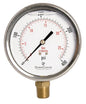 4" Oil Filled Pressure Gauge - Stainless Steel Case, Brass, 1/2" NPT, Lower Mount Connection, 0-400PSI