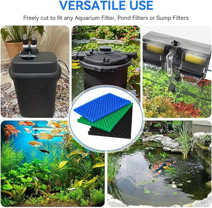 Foam Aquarium Filter Coarse Sump Filter Sponge Cut to Fit Bio Sponge Filters Media Foam Pad Replacement for Aquaneat Sponge Filter Foam for Aquarium Fish Tank Sump Pond 20/30/40 ppi（3 Pack）