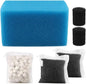 Aquarium Media Maintenance Kit Replacement for Fluval AC70 Power Filter, Includes 1 Blue Foam Filters, 2 Intake Strainer Sponge,1Pack Ceramic Rings and 2 Pack Activated Carbon, for 70 Gallon Aquariums