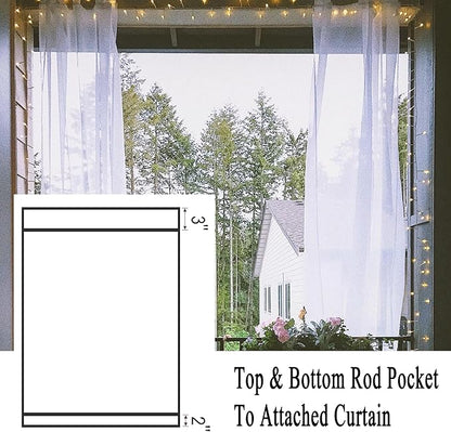 10 x 10 ft Outdoor White Tulle Backdrop Curtains Waterproof Voile Sheer Screen Breathable Mash Netting Light Filtering Privacy Curtains for Patio Porch Yard Pergola Gazebo, 2 Panels