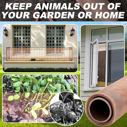 Zonon 90% Pure Copper Mesh Screen 36 Inch x 5 ft, 16x16 Mesh Copper Roll Wire Fabric 0.25 mm Wire Diameter Conductive Metal Dense Filter Screen Woven for Lab Faraday Cage Rodent Control Window Craft