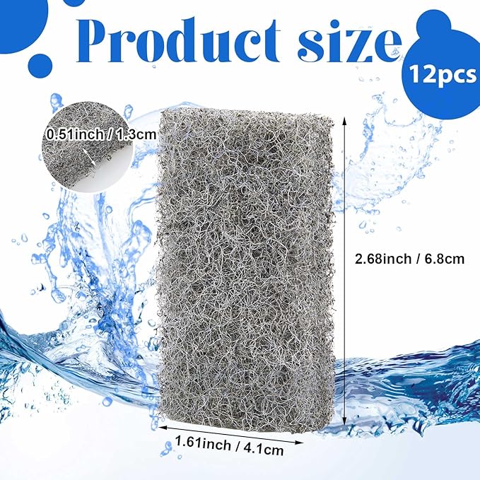 12 Pcs Nitrite Remover Inserts Compatible with Flex/spec/evo, Replacement Aquarium Filter Media for Freshwater and Saltwater Aquariums, Removing and Reducing Nitrite
