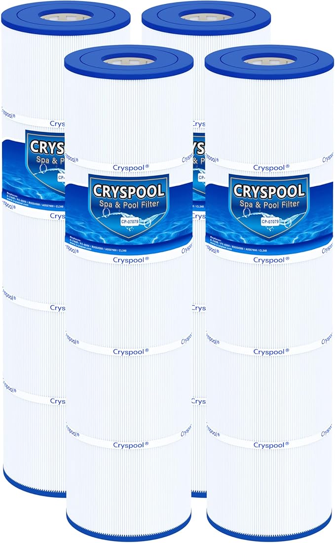 Cryspool® 07079 Filter Compatible with Jandy CL340, CV340, PJAN85, R0554500, C-7459, FC-0800, A0557900, 4×85 Sq. Ft Pool Filter Cartridge, 4 Pack