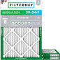 Filterbuy 20x24x1 Air Filter MERV 8 Essential Dust & Allergy Defense (3-Pack), Electrostatic Pleated HVAC AC Furnace Filters Replacement, Made in USA (Actual Size: 19.38 x 23.38 x 0.75)