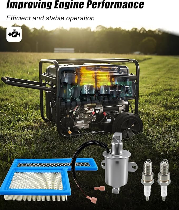 Tune Up Kit 122-0836 Oil Filter E11015 Electric Fuel Pump Fit for Onan RV QG Generators HGJAA HGJAB HGJAC Marquis Gold/RV QG Models Marquis Platinum QG EFI Engines, with 140-3116 Air Filter