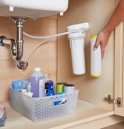 GE Advanced Single Stage Drinking Water System Replacement Filter, Fits GX1S01R Under Sink Filtration System, Replace Every 6 Months, FXULC